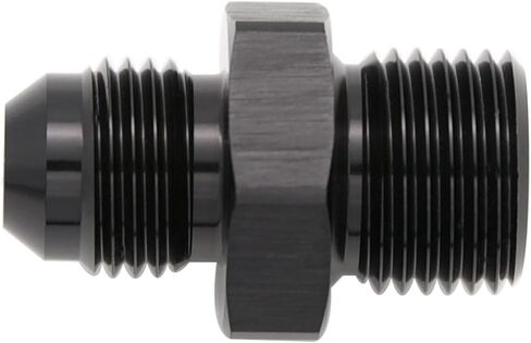Straight Male Flare -6 AN AN6 to M16 x 1.5 Male Metric Thread Pipe Fuel Fitting Adapter Aluminum Black in Kuwait