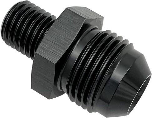 Straight Male Flare -6 AN AN6 to M16 x 1.5 Male Metric Thread Pipe Fuel Fitting Adapter Aluminum Black in Kuwait