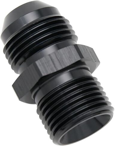 Straight Male Flare -6 AN AN6 to M16 x 1.5 Male Metric Thread Pipe Fuel Fitting Adapter Aluminum Black in Kuwait