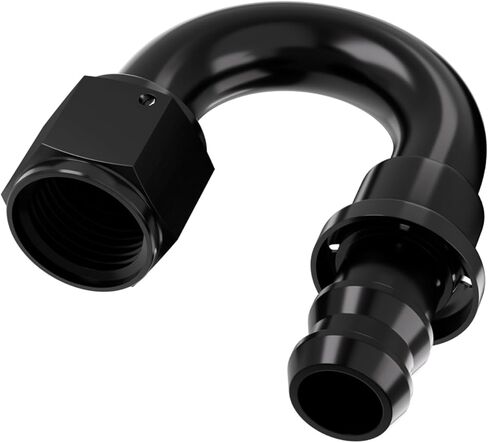 8AN 180 Degree Aluminum Internal Thread Rotary Push-Lock Hose Fitting Adapter - Black in Kuwait