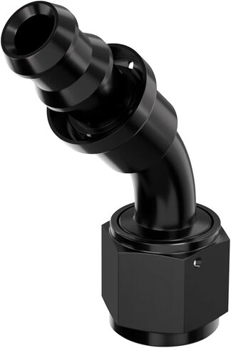 8AN 180 Degree Aluminum Internal Thread Rotary Push-Lock Hose Fitting Adapter - Black in Kuwait