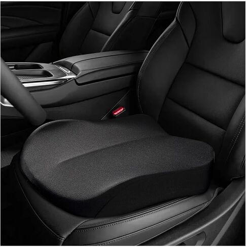 Car Seat Cushion, Ergonomic Memory Foam Auto Booster Seat Pad with Nonslip Bottom, Comfortable Vehicle Cushion for Short People Driving Fit for Sedan Truck SUV, Car Accessories (Black) in Kuwait