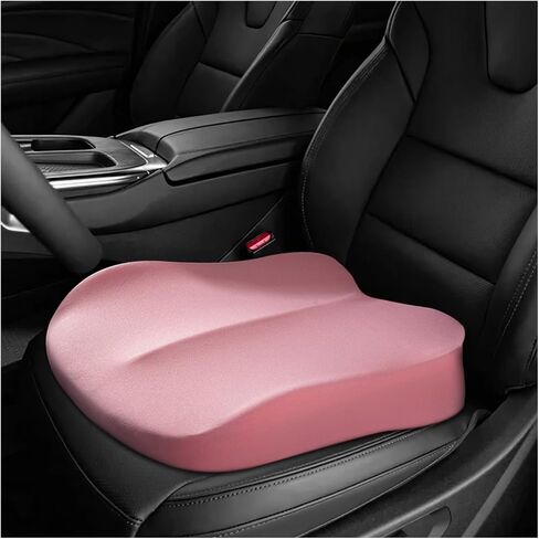 Car Seat Cushion, Ergonomic Memory Foam Auto Booster Seat Pad with Nonslip Bottom, Comfortable Vehicle Cushion for Short People Driving Fit for Sedan Truck SUV, Car Accessories (Black) in Kuwait