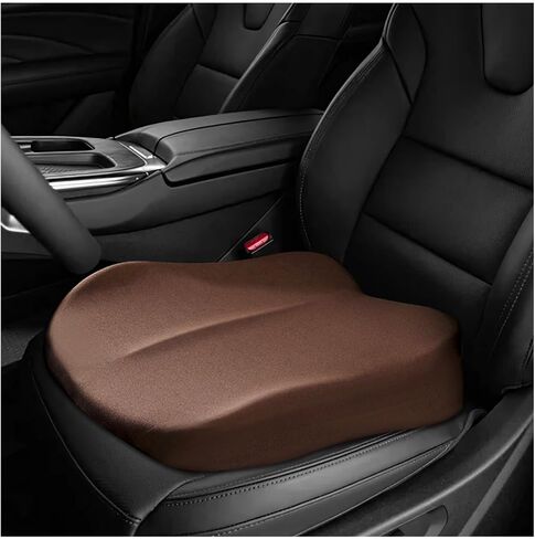 Car Seat Cushion, Ergonomic Memory Foam Auto Booster Seat Pad with Nonslip Bottom, Comfortable Vehicle Cushion for Short People Driving Fit for Sedan Truck SUV, Car Accessories (Black) in Kuwait