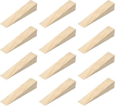 uxcell 8Pcs Wooden Door Stopper, 4.72" x 1.18" x 0.79" Non-Slip Solid Wood Door Wedges Triangle Wooden Doorstop Blocks for Chair Caning Home Office Floor in Kuwait