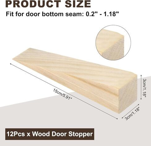 uxcell 8Pcs Wooden Door Stopper, 4.72" x 1.18" x 0.79" Non-Slip Solid Wood Door Wedges Triangle Wooden Doorstop Blocks for Chair Caning Home Office Floor in Kuwait