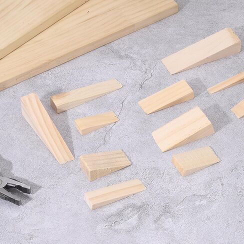 uxcell 8Pcs Wooden Door Stopper, 4.72" x 1.18" x 0.79" Non-Slip Solid Wood Door Wedges Triangle Wooden Doorstop Blocks for Chair Caning Home Office Floor in Kuwait