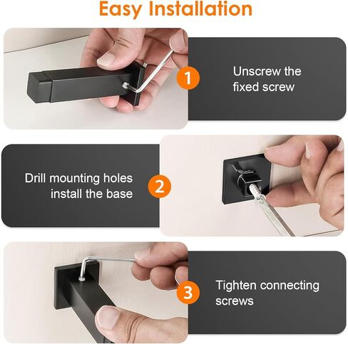 4 Pack Door Stoppers, Black Door Stops Square Modern Doorstop Wall Mounted with Rubber Tip, Solid Baseboard Door Bumper Wall Protector in Saudi Arabia