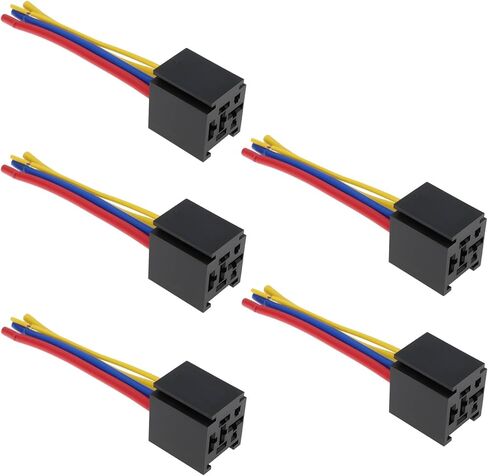 5pcs 5 Pin Automotive Relay Harness Socket 12V 60 70 80 Amp for Amp High Power Relay 13.5cm in Kuwait