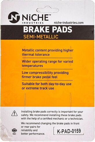 NICHE Rear Left Brake Rotor Pad Semi Metallic Kit For Yamaha V Star 1100 1FK-W0046-01-00 3XF-W0045-50-00 5EL-2582W-00-00 in Kuwait