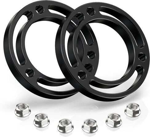 RENO 1.5" Front Leveling Kit Strut Lift Spacers, Suspension Lift Spacers Compatible with 2007-2026 Silverado Avalanche Suburban Tahoe 1500 / Sierra Yukon 1500 6-Lug 2WD 4WD (Aluminium, Black, 2Pcs) in Kuwait