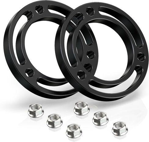 RENO 1.5" Front Leveling Kit Strut Lift Spacers, Suspension Lift Spacers Compatible with 2007-2026 Silverado Avalanche Suburban Tahoe 1500 / Sierra Yukon 1500 6-Lug 2WD 4WD (Aluminium, Black, 2Pcs) in Kuwait