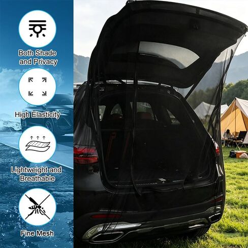 شاشة شبكية لباب السيارة الخلفي لسيارة VW Atlas Cross Sport 2020-2026، شبكة تهوية جيدة التهوية للتخييم في سيارات الدفع الرباعي، شاشة شبكية محمولة، ملحقات تخييم السيارة لسيارات الدفع الرباعي، CUV، MPV، A 160 * 195 سم in Kuwait