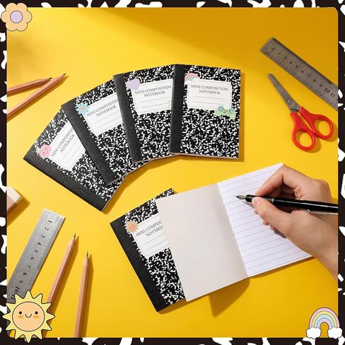 Gilprop 30 Pack Mini Composition Notebook 6 Cute Styles Mini Composition Books Bulk Small Pocket Marble Journal Notebooks Pocket Size 4.5 x 3.25 in for Classroom Elementary Preschool Teacher Supplies in Saudi Arabia