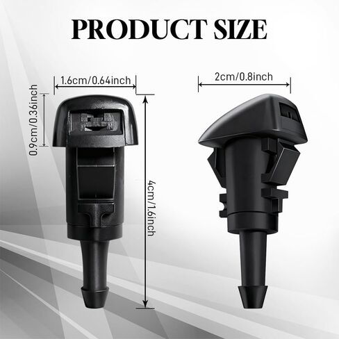 2PCS Front Windshield Washer Nozzles, Windshield Wiper Sprayer Jet Kit Replaces 4805742AB 5113049AA 5116079AA 5303833AA, Car Washer Nozzle Accessories Compatible with Most Vehicles in Kuwait