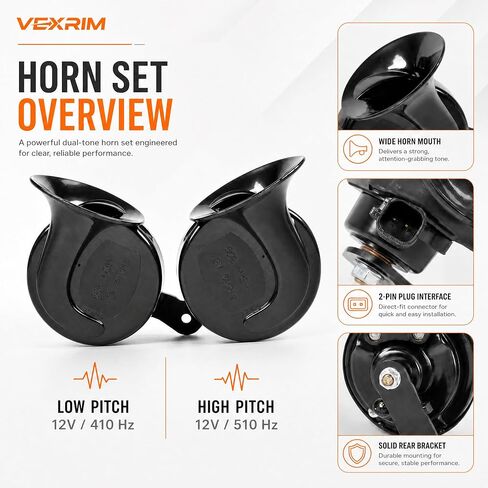 Horn Assembly Dual Tone Snail High Low Tone Horn Compatible with Tesla Model 3 2017-2018-2019-2020-2021-2022, Replace OE 1486943-00-A 1109660-00-B Direct Fit Plug & Play in Saudi Arabia