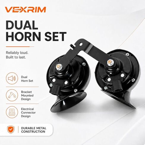 Horn Assembly Dual Tone Snail High Low Tone Horn Compatible with Tesla Model 3 2017-2018-2019-2020-2021-2022, Replace OE 1486943-00-A 1109660-00-B Direct Fit Plug & Play in Saudi Arabia