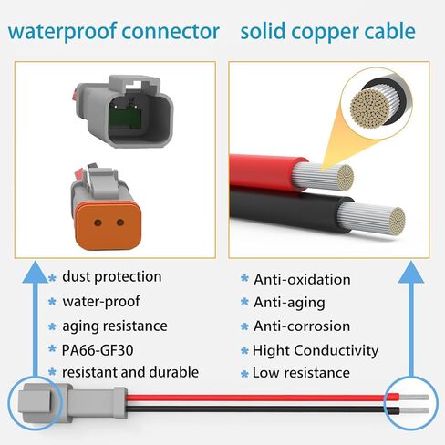 DT 2 Pin Waterproof Connectors, 14 AWG Deutsch Connector 2 Wire Connector Kit, 4 Pairs Automotive Electrical Connectors, Male & Female Plug for Truck, Boat, Car, LED Lights (2 Pin) in Saudi Arabia