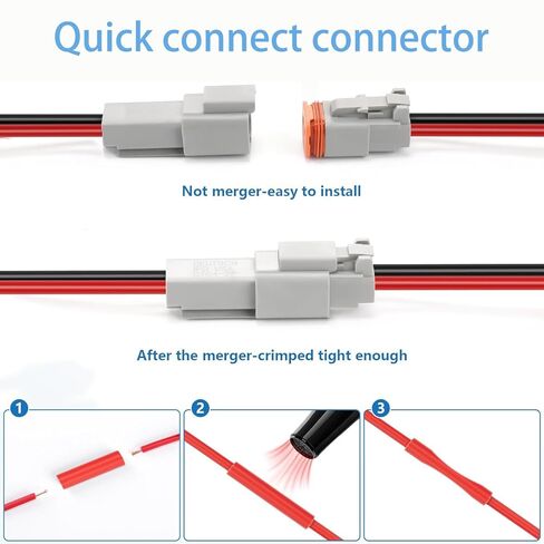 DT 2 Pin Waterproof Connectors, 14 AWG Deutsch Connector 2 Wire Connector Kit, 4 Pairs Automotive Electrical Connectors, Male & Female Plug for Truck, Boat, Car, LED Lights (2 Pin) in Saudi Arabia