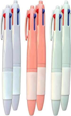 0.5mm Fine Point Retractable Oil Gel Pen, 6 Pack 4-in-1 Multicolor Pen, 4 Colors in One Smooth Writing Pen with 3 Barrel Colors, Quick Dry & Non-Smudge Ink for Office School Journaling Note Taking in Saudi Arabia