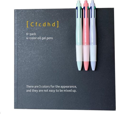0.5mm Fine Point Retractable Oil Gel Pen, 6 Pack 4-in-1 Multicolor Pen, 4 Colors in One Smooth Writing Pen with 3 Barrel Colors, Quick Dry & Non-Smudge Ink for Office School Journaling Note Taking in Saudi Arabia