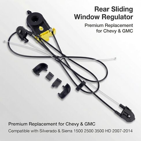 25980205 Rear Sliding Widow Regulator without Motor Compatible with Chevy & GMC - 2007-2014 Silverado 1500 2500 HD 3500 HD/Sierra 1500 2500 HD 3500 HD in Kuwait