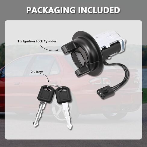 RAMATA 924-726 Ignition Switch Lock Cylinder with 2 Keys Compatible with 2000 2001 2002 2003 2004 2005 Chevrolet Cavalier, Pontiac Sunfire, Replace # 924726 in Saudi Arabia