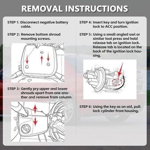 RAMATA 924-726 Ignition Switch Lock Cylinder with 2 Keys Compatible with 2000 2001 2002 2003 2004 2005 Chevrolet Cavalier, Pontiac Sunfire, Replace # 924726 in Saudi Arabia