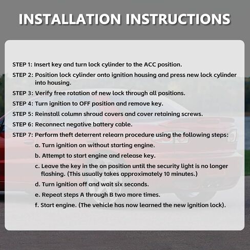 RAMATA 924-726 Ignition Switch Lock Cylinder with 2 Keys Compatible with 2000 2001 2002 2003 2004 2005 Chevrolet Cavalier, Pontiac Sunfire, Replace # 924726 in Saudi Arabia