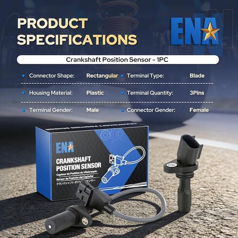 ENA Engine Crankshaft Position Sensor Compatible with VW Volkswagen Audi Beetle Golf Jetta Passat A3 A4 Quattro A6 Quattro Allroad Quattro S4 TT Quattro 1998 1999 2000 2001 2002 2003 Replaces PC502 in Kuwait