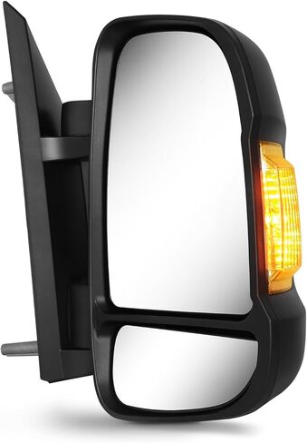 مرآة الجانب الأيمن للركاب من Sanooer متوافقة مع 2014-2025 Ram Promaster 1500 2500 3500 مع ضوء إشارة الانعطاف الساخن وزجاج الطاقة اليدوي القابل للطي، استبدل CH1320417 5VE99JXWAB in Kuwait
