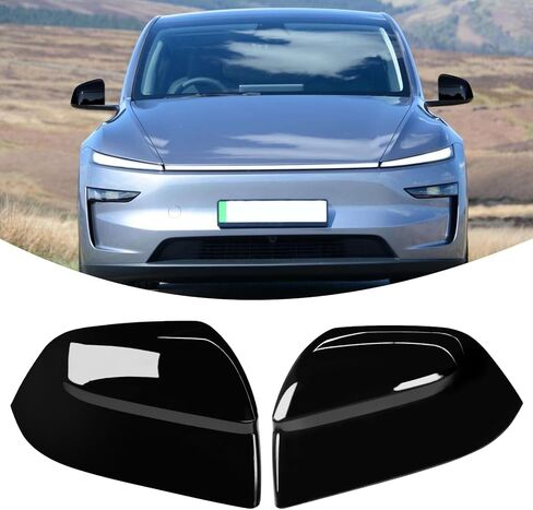 Compatible with Tesla Model Y Juniper Mirror Guard Covers 2025 2026, 2PCS Left Driver Right Passenger Side Rearview Mirror Protector Cap for Tesla Model Y Juniper Accessories (Glossy Black) in Kuwait