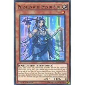 YuGiOh : SHVI-EN098 1st Ed Priestess with Eyes of Blue Super Rare Card - ( Shining Victories) in Saudi Arabia
