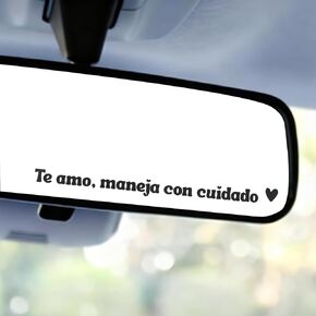 3pcs Te Amo Maneja Con Cuidado Mirror Stickers, Waterproof Spanish Rear View I Love you Mirror Decals Women Cute Inspirational Reminder Sticker for Car Window and Rear View Mirrors in Kuwait
