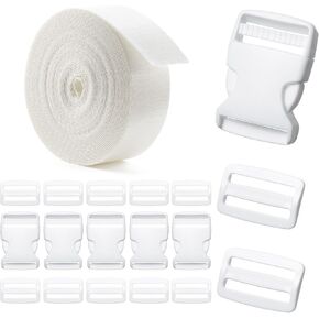 Buckles and Straps Combo Set 10 Yards Nylon Webbing 6 Dual Adjustable Side Release Buckles 12 Pcs Tri-Glide Slider Clips in Saudi Arabia