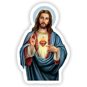 Jesus Sticker – Sacred Heart of Jesus Vinyl Decal – Christian Catholic God Stickers for Car Bumper Laptop, Bible, or Church (3" H) in Saudi Arabia
