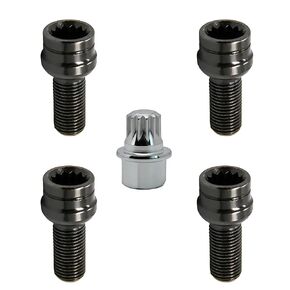 8D0601139F M14x1.5 Antitheft Wheel Bolts Lock Lug Nut Compatible with Audi/for VW Golf Jetta Beetle Passat 1985-2016 with Key (Black, 8D0601139F) in Saudi Arabia