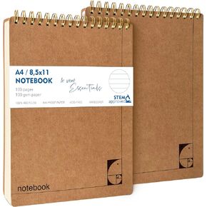 le vent Top Spiral Notebook 8.5 x 11 - Hardcover Graph Paper Note pad 200+200 Pages - Non-Bleed 100gsm Thick Paper - A4 Grid Spiral Notebook, Notepad for Engineering, Math & Creative Planning in Saudi Arabia
