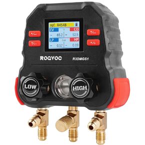 Digital Manifold Gauge Set for HVAC, AC Systems Gauge with 3 Hoses Kit for R454B/R32/R134a/R410a etc. Refrigerants, TFT Display, High Accuracy Refrigeration Charging, 3 Port in Saudi Arabia