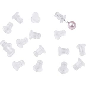 Mabor 200PCS Silicone Earring Backs for Studs, Clear Earring Backs Replacement, Low Allergenicity Rubber Plastic Ear Stoppers in Kuwait