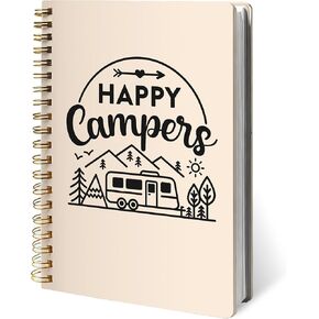 Happy Campers Camping Notebook Journal, Camping Lovers Gifts Notebooks for Work, Gifts for RV Campers Journal, Travelers Hardcover Spiral Notebook 5.5x8.3 Inch in Saudi Arabia