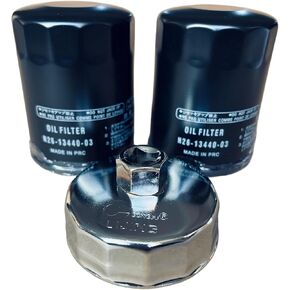 2PCS Oil Filter N26-13440-03 with Oil Filter Wrench Removal Installation Tool Compatible with Yamaha 4-stroke outboard engine 300HP 350HP in Kuwait