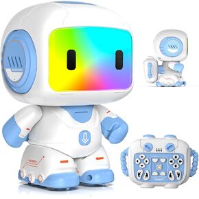 Robot Toys for Kids Ages 3-6, Mini Backpack Remote Control Robot with Voice Recording & Repeat, LED Light-Up Face, Music Dance, Programmable Actions, STEM Toy Gifts for Boys Girls in Saudi Arabia