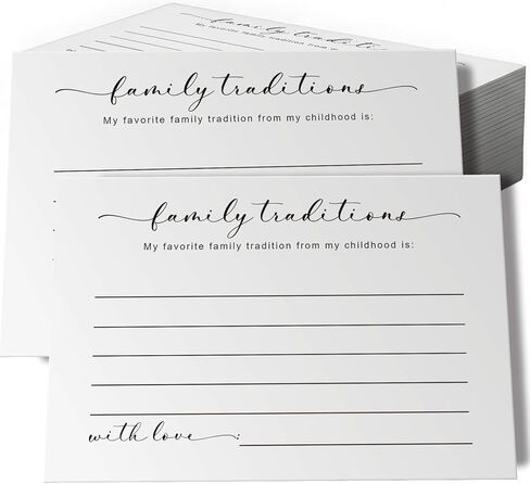Family Tradition Cards for Baby Shower, 4x6 Inch, White, Interactive Guest Advice & Keepsake, 50 Pack in Saudi Arabia