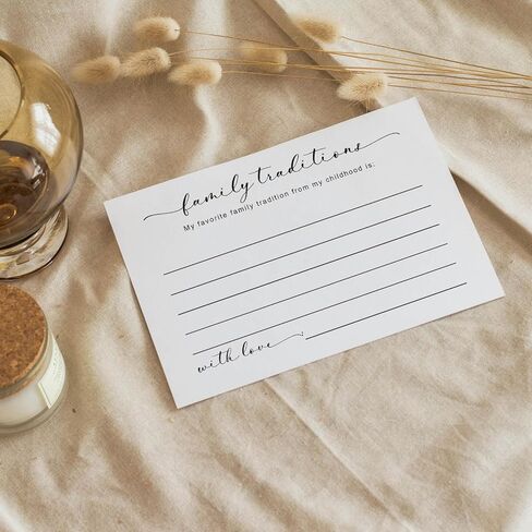 Family Tradition Cards for Baby Shower, 4x6 Inch, White, Interactive Guest Advice & Keepsake, 50 Pack in Saudi Arabia