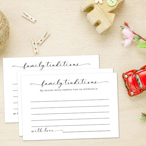 Family Tradition Cards for Baby Shower, 4x6 Inch, White, Interactive Guest Advice & Keepsake, 50 Pack in Saudi Arabia