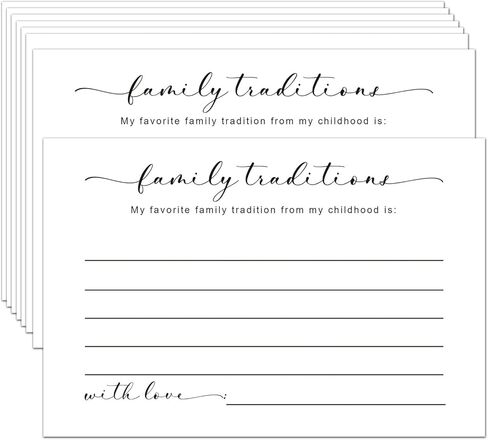 Family Tradition Cards for Baby Shower, 4x6 Inch, White, Interactive Guest Advice & Keepsake, 50 Pack in Saudi Arabia