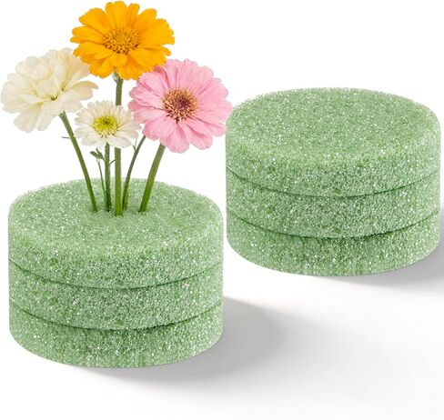 Chunful 6 Pcs Floral Foam Vase Insert 1.25 x 5.8 Inch Cemetery Vase Inserts Round Recycled Floral Foam Cemetery Vases for Grave Artificial Flowers Home Florist Headstone Decoration Flower Arrangements in Saudi Arabia