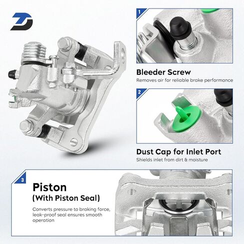 مجموعة فرجار فرامل القرص الخلفي مع دعامة، تناسب 1992-1995 و1999-2000 Honda Civic، 1993-1997 Honda Civic del Sol، 1994-2001 Acura Integra، استبدال 19-B1556 19-B1557 in Kuwait