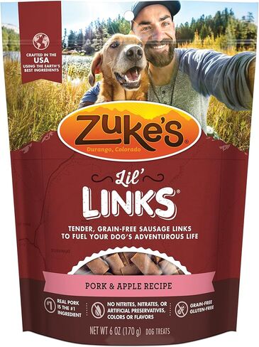 Zuke's Lil' Links Grain Free Dog Treats Pork & Apple Recipe - 6 oz. Bag in Saudi Arabia